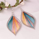 Handmade Wire Wrapped Earrings Dull Silver Leaf Fashion Women Jewelry