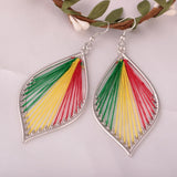 Handmade Wire Wrapped Earrings Dull Silver Leaf Fashion Women Jewelry