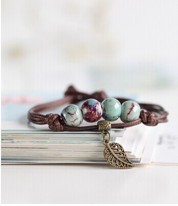 Simply hand-made  Ceramic Bracelets Beads boho style Women's Fashion Jewelry