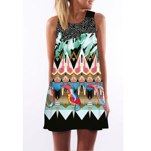 Skull Dress Women 3D Print Sleeveless Summer Mini Dress