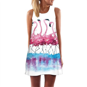 Skull Dress Women 3D Print Sleeveless Summer Mini Dress