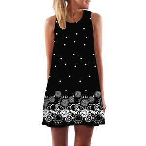 Skull Dress Women 3D Print Sleeveless Summer Mini Dress