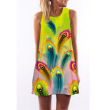 Skull Dress Women 3D Print Sleeveless Summer Mini Dress