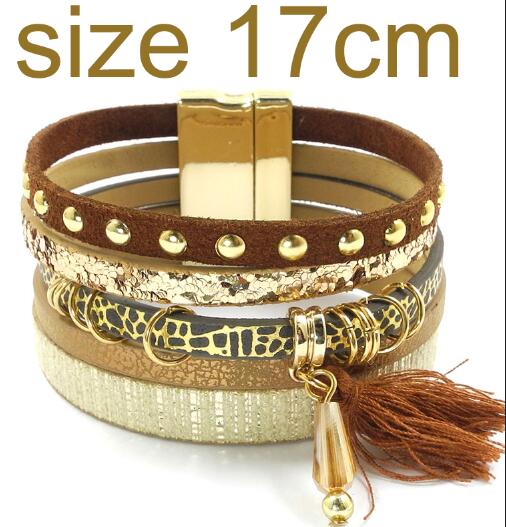 WELLMORE women leather bracelet 6 color bracelets Bohemian chram bracelets for women gift wholesale jewelry