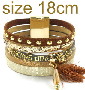 WELLMORE women leather bracelet 6 color bracelets Bohemian chram bracelets for women gift wholesale jewelry