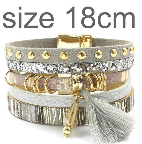 WELLMORE women leather bracelet 6 color bracelets Bohemian chram bracelets for women gift wholesale jewelry