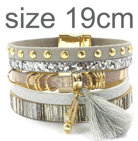 WELLMORE women leather bracelet 6 color bracelets Bohemian chram bracelets for women gift wholesale jewelry