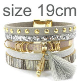 WELLMORE women leather bracelet 6 color bracelets Bohemian chram bracelets for women gift wholesale jewelry