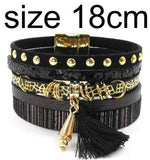 WELLMORE women leather bracelet 6 color bracelets Bohemian chram bracelets for women gift wholesale jewelry