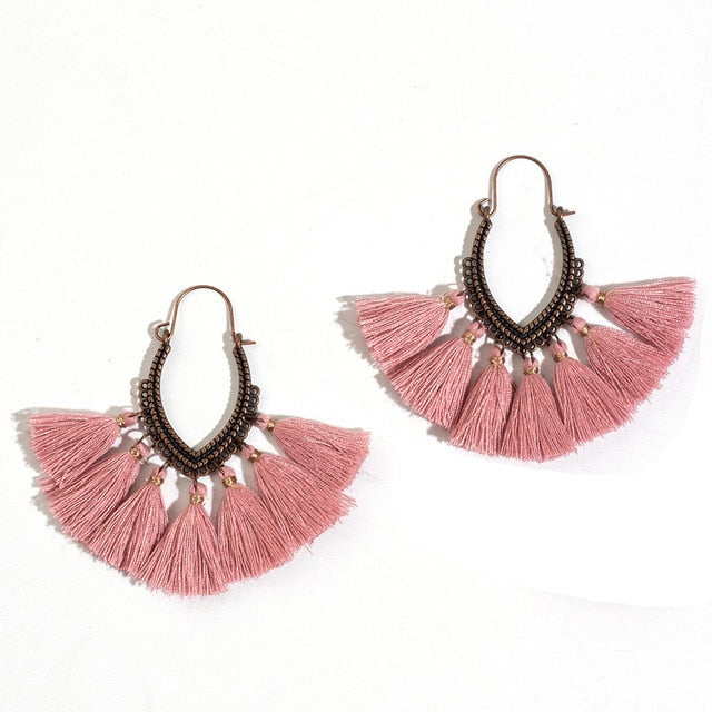 Fashion Handmade Tassel Earrings for Women Bohemia Ethnic Vintage Boho Fringe Statement Earring Charm Jewelry Gifts