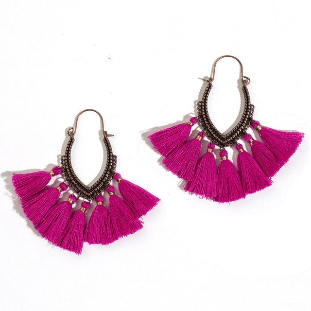 Fashion Handmade Tassel Earrings for Women Bohemia Ethnic Vintage Boho Fringe Statement Earring Charm Jewelry Gifts