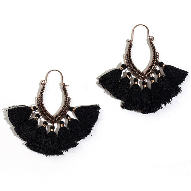 Fashion Handmade Tassel Earrings for Women Bohemia Ethnic Vintage Boho Fringe Statement Earring Charm Jewelry Gifts