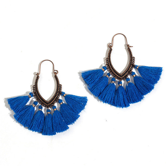 Fashion Handmade Tassel Earrings for Women Bohemia Ethnic Vintage Boho Fringe Statement Earring Charm Jewelry Gifts