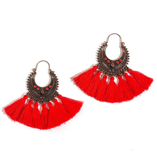 Fashion Handmade Tassel Earrings for Women Bohemia Ethnic Vintage Boho Fringe Statement Earring Charm Jewelry Gifts