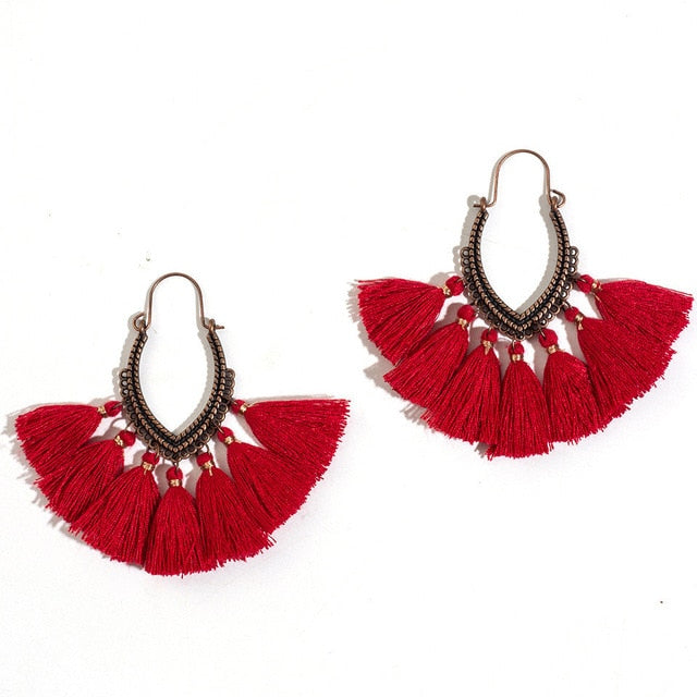 Fashion Handmade Tassel Earrings for Women Bohemia Ethnic Vintage Boho Fringe Statement Earring Charm Jewelry Gifts