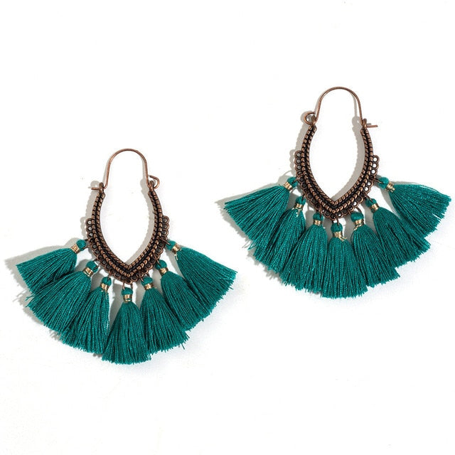 Fashion Handmade Tassel Earrings for Women Bohemia Ethnic Vintage Boho Fringe Statement Earring Charm Jewelry Gifts