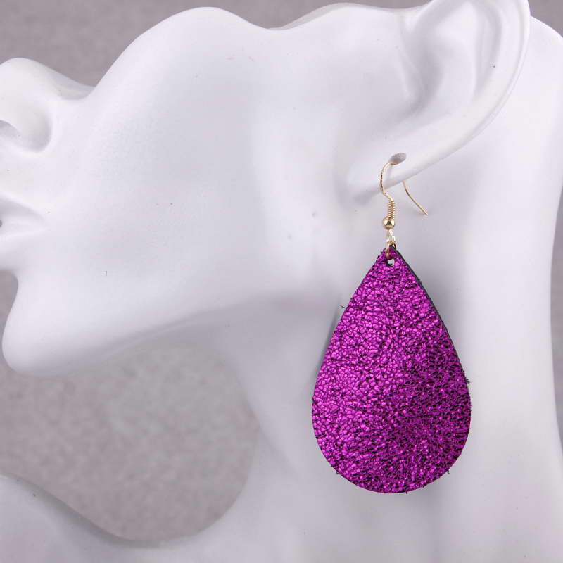 100% Genuine Leather Teardrop Earrings Boho Water Drops Earrings for Women Jewelry Unique Gift