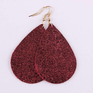 100% Genuine Leather Teardrop Earrings Boho Water Drops Earrings for Women Jewelry Unique Gift