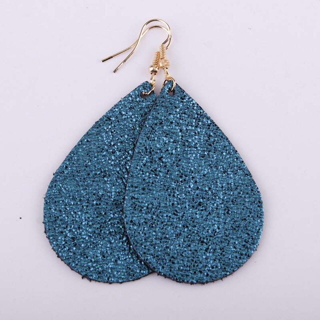 100% Genuine Leather Teardrop Earrings Boho Water Drops Earrings for Women Jewelry Unique Gift