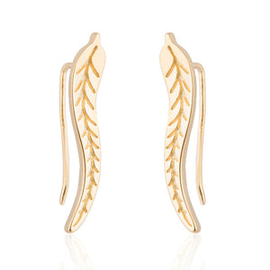 SMJEL 2018 Fashion Feather Women Earrings Boho Long Vintage Leaf Stud Earrings Ear Cuff Jewelry Accessories Gift