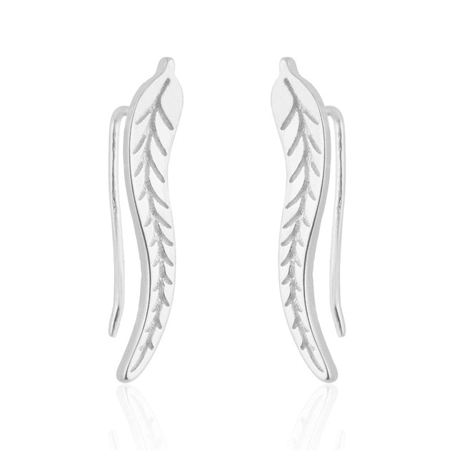 SMJEL 2018 Fashion Feather Women Earrings Boho Long Vintage Leaf Stud Earrings Ear Cuff Jewelry Accessories Gift