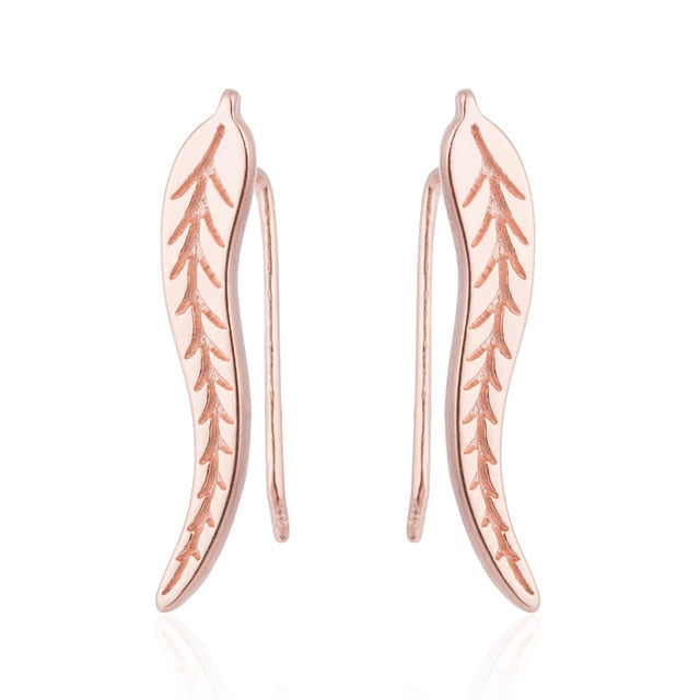 SMJEL 2018 Fashion Feather Women Earrings Boho Long Vintage Leaf Stud Earrings Ear Cuff Jewelry Accessories Gift