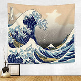 Japan Kanagawa Waves Printed Hanging Tapestry Whale Arowana Wall Hanging Tapestries Boho Bedspread Yoga Mat Blanket 200*148cm