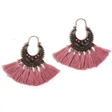 Fashion Handmade Tassel Hoop Earrings for Women Bohemia Ethnic Vintage Boho Fringe Statement Earring Jewelry Gifts