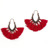 Fashion Handmade Tassel Hoop Earrings for Women Bohemia Ethnic Vintage Boho Fringe Statement Earring Jewelry Gifts