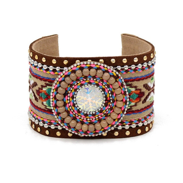 VONNOR Bracelet for Women Bohemian embroidered cloth Bangle Bracelets 2018 autumn winter Female Bracelet Jewelry