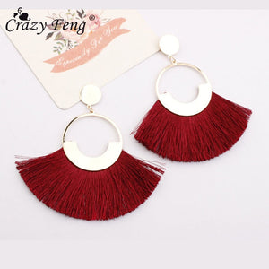 Handmade Bohemian Big Tassel Earrings for Women Lady Female Fringe Earring Brincos Fashion Statement Jewelry