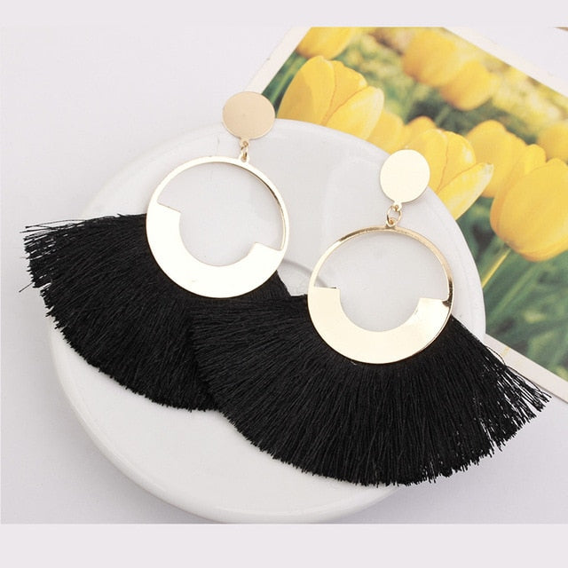 Handmade Bohemian Big Tassel Earrings for Women Lady Female Fringe Earring Brincos Fashion Statement Jewelry