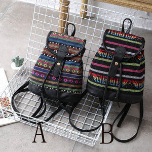 National Backpack Srripe Woven Canvas