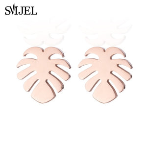 SMJEL 2018 Fashion Feather Women Earrings Boho Long Vintage Leaf Stud Earrings Ear Cuff Jewelry Accessories Gift