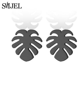 SMJEL 2018 Fashion Feather Women Earrings Boho Long Vintage Leaf Stud Earrings Ear Cuff Jewelry Accessories Gift