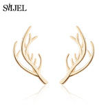 SMJEL 2018 Fashion Feather Women Earrings Boho Long Vintage Leaf Stud Earrings Ear Cuff Jewelry Accessories Gift