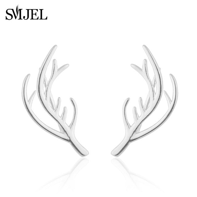 SMJEL 2018 Fashion Feather Women Earrings Boho Long Vintage Leaf Stud Earrings Ear Cuff Jewelry Accessories Gift