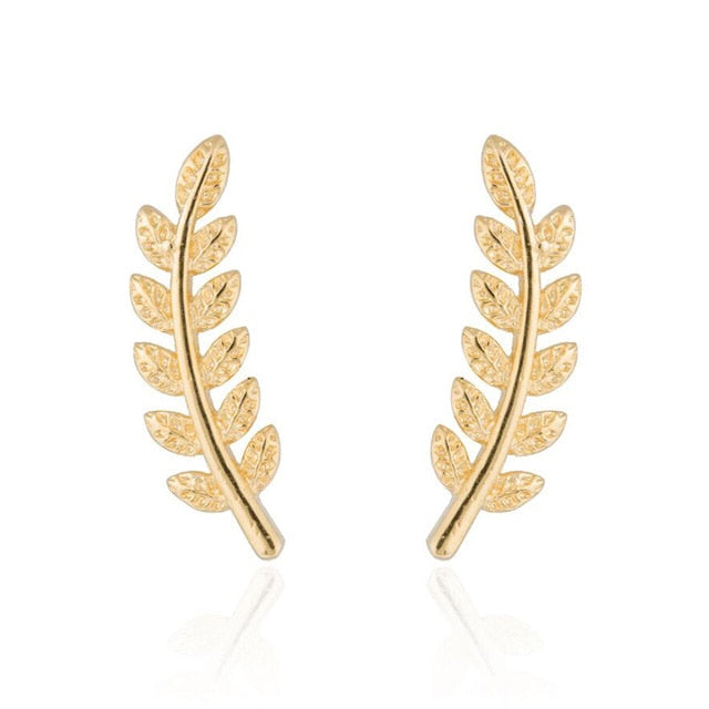 SMJEL 2018 Fashion Feather Women Earrings Boho Long Vintage Leaf Stud Earrings Ear Cuff Jewelry Accessories Gift