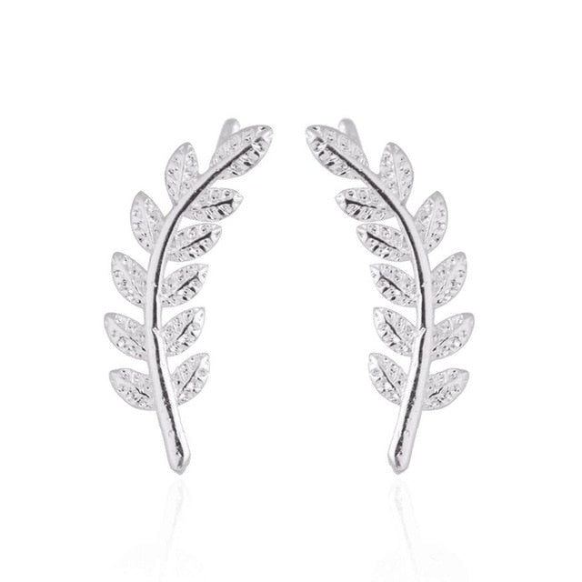 SMJEL 2018 Fashion Feather Women Earrings Boho Long Vintage Leaf Stud Earrings Ear Cuff Jewelry Accessories Gift