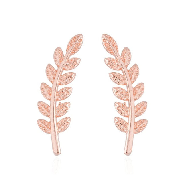 SMJEL 2018 Fashion Feather Women Earrings Boho Long Vintage Leaf Stud Earrings Ear Cuff Jewelry Accessories Gift