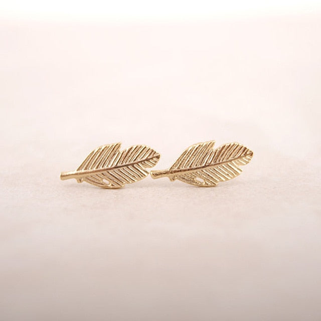 SMJEL 2018 Fashion Feather Women Earrings Boho Long Vintage Leaf Stud Earrings Ear Cuff Jewelry Accessories Gift