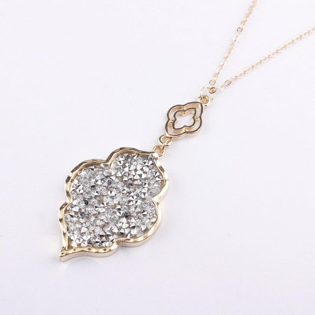 ZWPON 2019 Pave Mixture Crystal Morocco Pendant Long Necklace for Women Fashion Statement Sweater Necklace Jewelry Wholesale