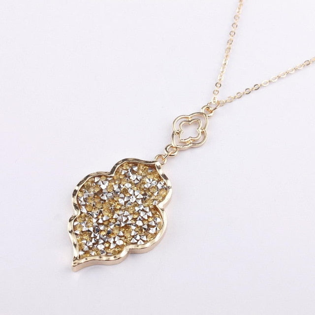 ZWPON 2019 Pave Mixture Crystal Morocco Pendant Long Necklace for Women Fashion Statement Sweater Necklace Jewelry Wholesale