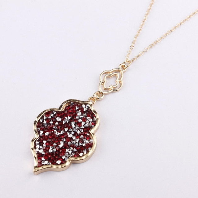 ZWPON 2019 Pave Mixture Crystal Morocco Pendant Long Necklace for Women Fashion Statement Sweater Necklace Jewelry Wholesale