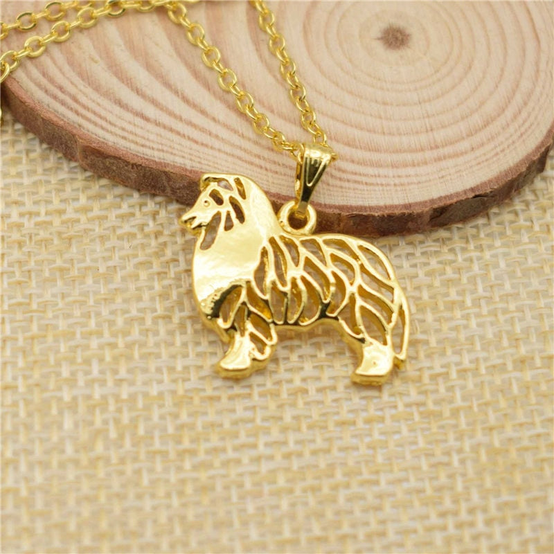 LPHZQH fashion Boho Chic necklace Rough Collie dog necklace Shetland Sheepdog choker pendant Women necklace Jewelry charm gift