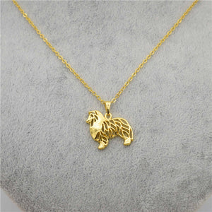 LPHZQH fashion Boho Chic necklace Rough Collie dog necklace Shetland Sheepdog choker pendant Women necklace Jewelry charm gift