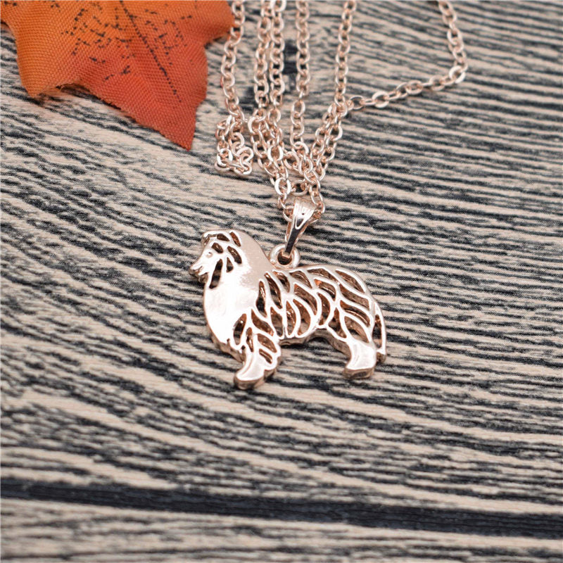 LPHZQH fashion Boho Chic necklace Rough Collie dog necklace Shetland Sheepdog choker pendant Women necklace Jewelry charm gift