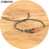 Go2boho  Feather Bracelet Delicas MIYUKI Seed Beads Bracelets Jewelry Inspired Gold Red Loom Woven Women Gifts