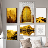 Morocco Door New York Forest Lake Desert Quotes Nordic Poster Art Prints Wall Art Canvas Painting Wall Pictures For Living Room