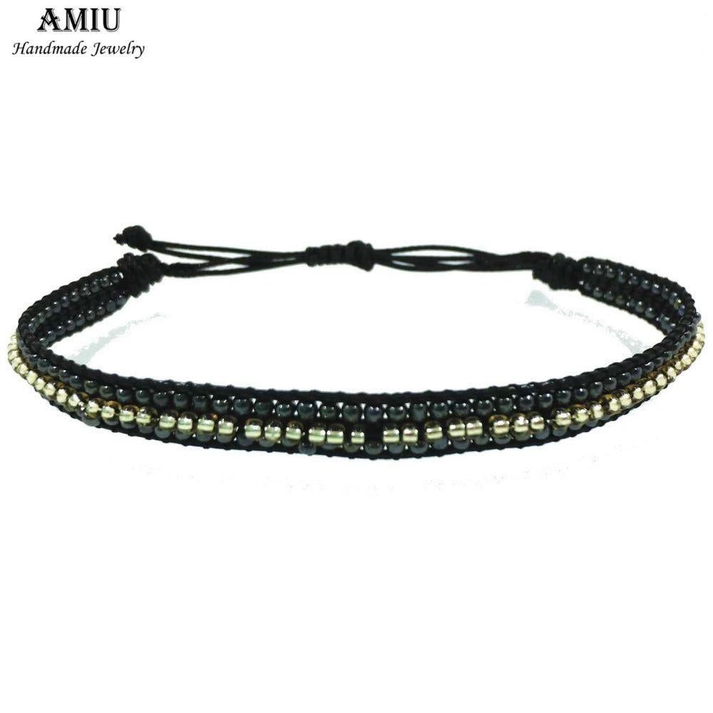 AMIU Handmade Seed Beads Hippy Boho Bohemia Wrap Bracelets For Women And Men Christmas Day 2019 Beach Bracelets